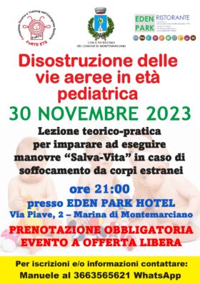 Volantino disostruzione Eden Park